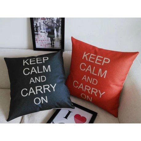 Perna decorativa "Keep Calm and Carry On"